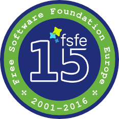 FSFE 15 jaren badge