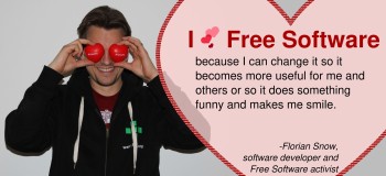 Florian Snow with a love message to Free Software