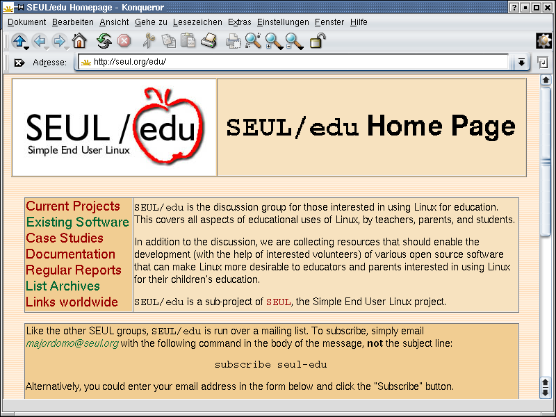 Abbildung 3: Homepage von SEUL/edu