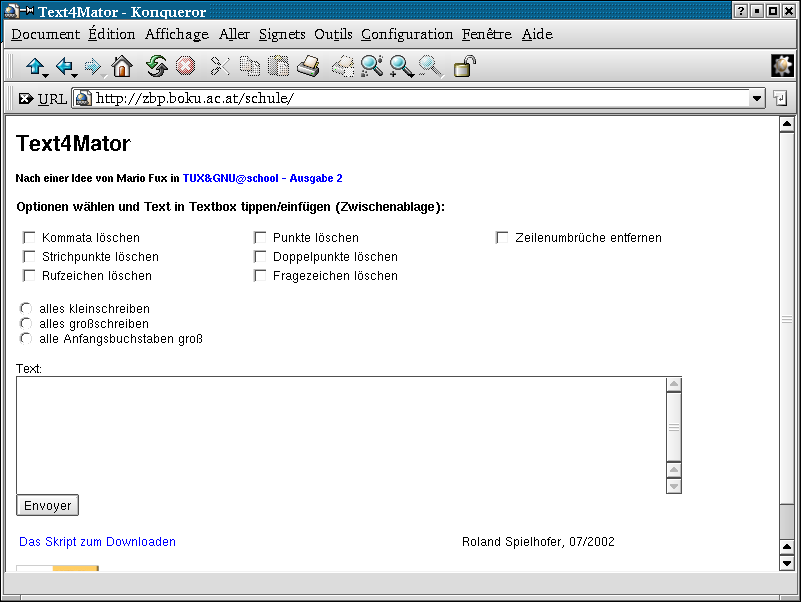 Capture d'écran 3 : Text4mator depuis Vienne
