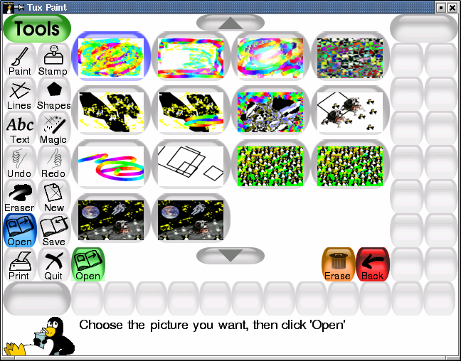 Screenshot 2: Tuxpaint opens new pictures