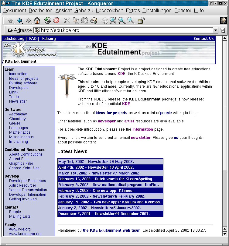 Abbildung 3: KDE Edutainment