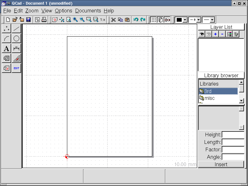 Screenshot 1: QCad User Interface