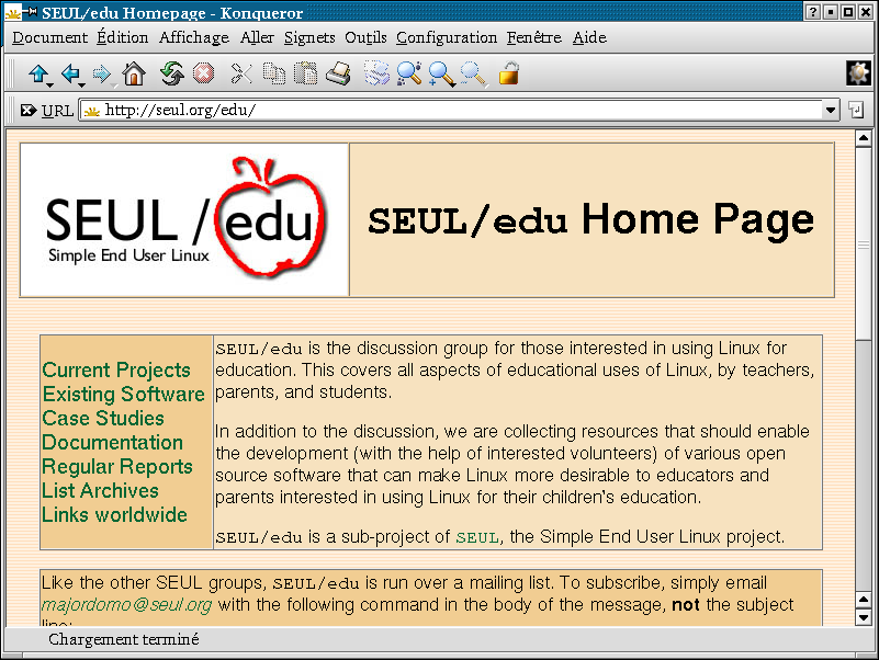 Capture d'écran 3 : la page principale de SEUL/edu